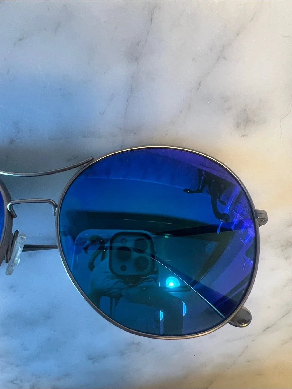 Maui Jim Round Blue Mirrored Sunglasses